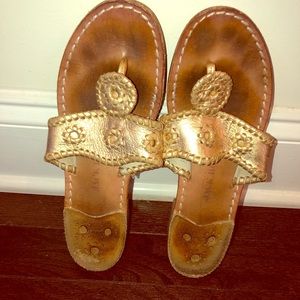 Jack Rogers Gold Sandals Size 8
